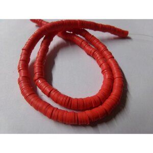 1 Strand Red Polymer Clay Beads